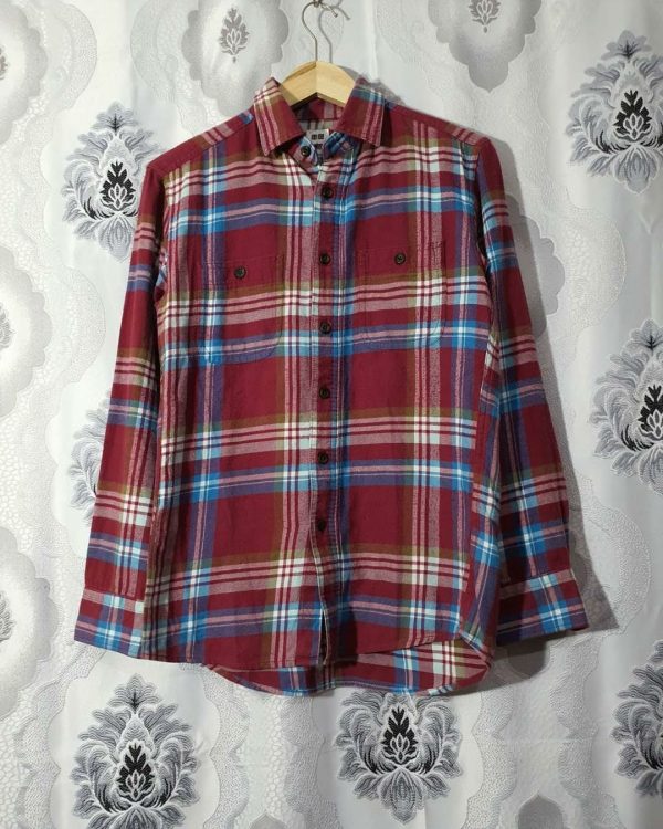 kemeja merah Kemeja Flannel Uniqlo